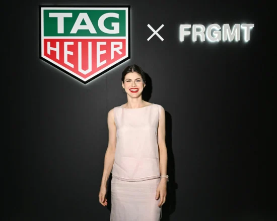 Alexandra Daddario at the Tag Heuer x Fragment Carrera Chronograph launch party on Dec. 3, 2025. Photography by Madison Voelkel/BFA.com. Courtesy of Tag Heuer.