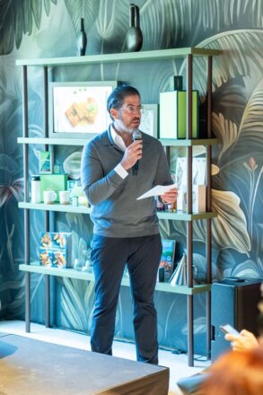 Artist Marcel Dzama at Jean-Georges Miami Tropic Residences Sales Gallery