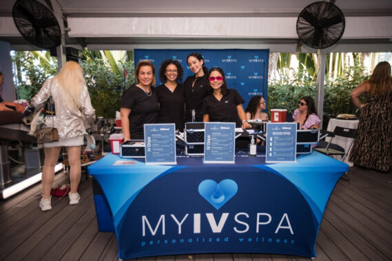 The 24th Iconic Sagamore Brunch, part of BitBasel’s 6th Annual Miami Art Week fair “Fingerprints of Humanity,” included wellness activations, including IV drips by MyIVSpa at The Sagamore South Beach on December 6. (Photo Credit: WorldRedEye.com)