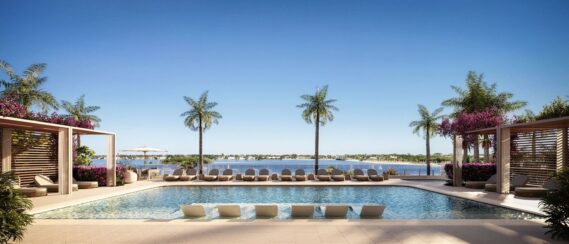 Set within one of the city’s most historic neighborhoods, the boutique condominium will introduce an exclusive collection of 39 thoughtfully designed residences, where bespoke interiors inspired by Mediterranean and Regency influences channel the timeless glamour of Palm Beach. Coupled with a suite of resort-style amenities, including a private dining room with a catering kitchen, a screening theater, a virtual sports swing simulator suite, a private wine storage and tasting room, an elevated pool deck and more, Maison d’Or stands out as the true “House of Gold” in South Flagler. Renderings: (Credit: Kolter Urban)